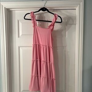 Zenana Outfitters Pink Ruffle Mini Dress